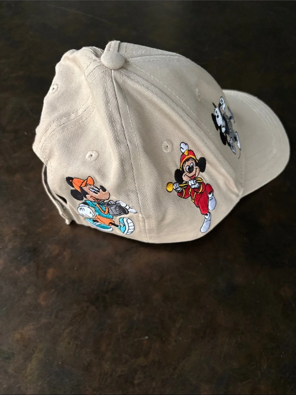 Disney Beige Baseball Cap with Embroidered Mickey Mouse